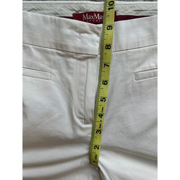 Max Mara Studio Women’s White Slim Fit Trousers Size 6 US / 38 IT Cotton Blend - Picture 6 of 6